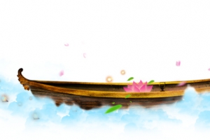 中秋装饰小木船