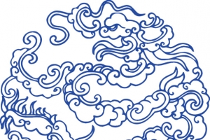 矢量青花祥云纹