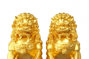 国潮元素,石狮子,招财,福气,节日元素