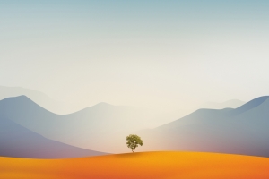 苹果 简约 一棵树风景 平板高清壁纸