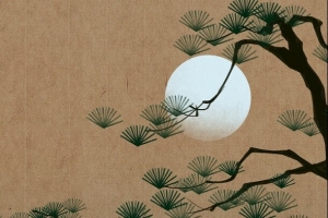 手绘古风夜色插画