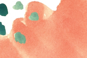 手绘文艺小清新橙色绿叶banner