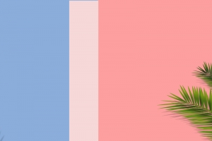 清新立体几何夏季化妆品促销背景