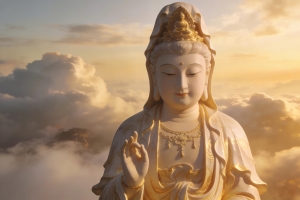 天空 云 光 观世音菩萨神像 4K高清壁纸3840x2160