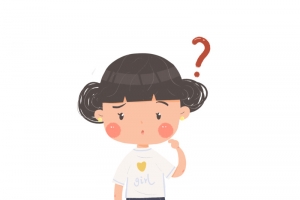 思考疑问小女生高清PNG透明免扣设计素材免费下载