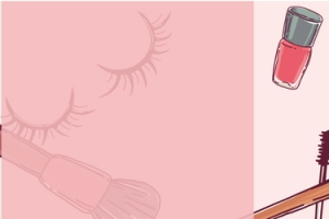 卡通手绘美妆粉色banner