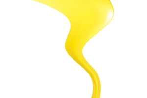 从上而下飘逸的黄绸带