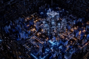 3840x2160 结构 模型 3d 体积 发光壁纸 背景
