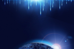 科技背景星球光效线性光效电路图