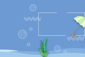 夏季促销卡通蓝色海报banner