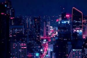 夜城 城市灯光 鸟瞰图 建筑 建筑 夜间 4k壁纸 3840x2160
