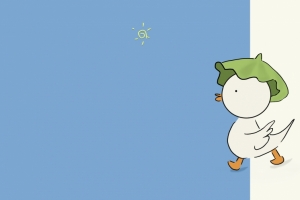 努力搞钱ya 可爱手绘鸭子 3440x1440带鱼屏壁纸