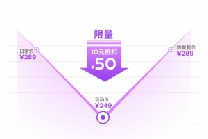 紫色价格促销活动曲线