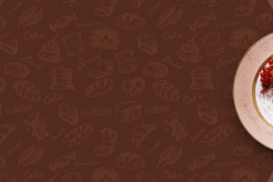 咖啡千层蛋糕手绘文艺棕色banner