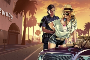 GTA5 侠盗猎车手 警察 美女 8K游戏壁纸