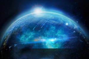 蓝色梦幻宇宙智能科技海报背景素材