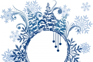 蓝色雪花标签