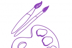 扁平化手绘美术用品