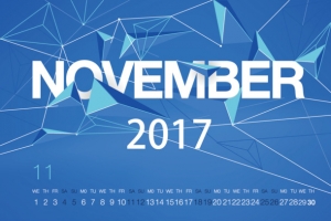 矢量日历2017年11月