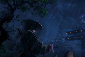 武士 武士 武士刀 雨 艺术 深色 4k壁纸 3840x2160