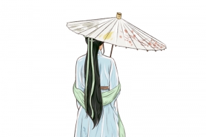 古风人物打伞背影