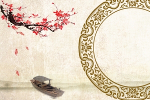 古风禅意梅花水墨背景