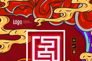 红色国潮海报