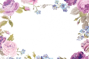 手绘紫色鲜花边框