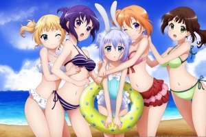 海边沙滩泳装美少女4K动漫壁纸