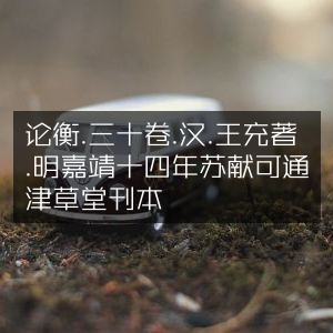 明嘉靖十四年苏献可通津草堂刊《论衡》三十卷 - 汉王充著 古典文集