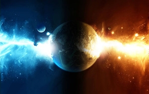 星球冰火海报背景图