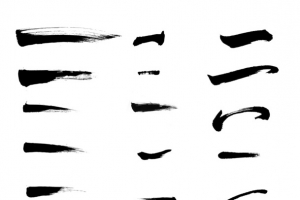 黑色长形毛笔笔触