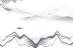 中国山水素材海报元素