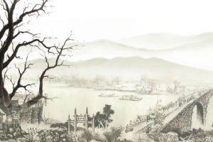 中国风手绘白色教育背景banner