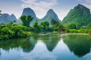 农村，风景图   山水  竹子
