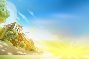 卡通动漫篮球操场背景banner