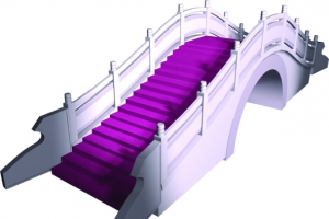 紫色立体鹊桥高清PNG透明情人节设计素材免费下载