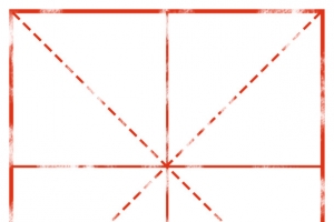 中国风复古红色田字格破