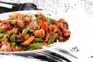 白色简约美食大盘鸡海报