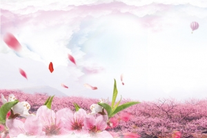桃花烂漫粉色海报背景