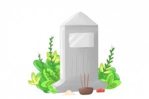清明节绿叶扫墓祭奠祖先