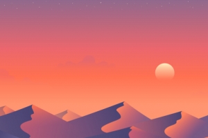 红色夕阳山峰太阳