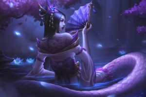 lol英雄联盟魔蛇之拥 灵魂莲华 同人 卡西奥佩娅4k游戏壁纸