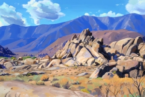 岩石 石头 山脉 画布 艺术 4k壁纸 3840x2160