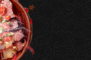 湘西腊肉美食简约黑色banner