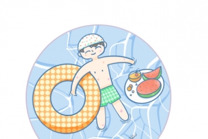 夏天，立夏，游泳，男孩