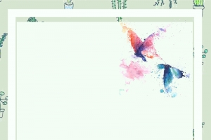 边框手绘水彩小清新背景图
