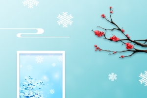 手绘麋鹿雪景背景图