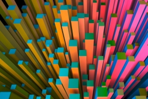 柱子 正方形 体积 彩色 3d 4k壁纸 3840x2160