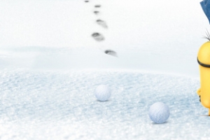 冬季雪景小黄人背景